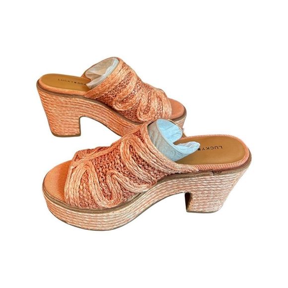 Lucky Brand Yena Rafia Clog- Tawny Orange- Various Sizes- NIB - Picture 5 of 6